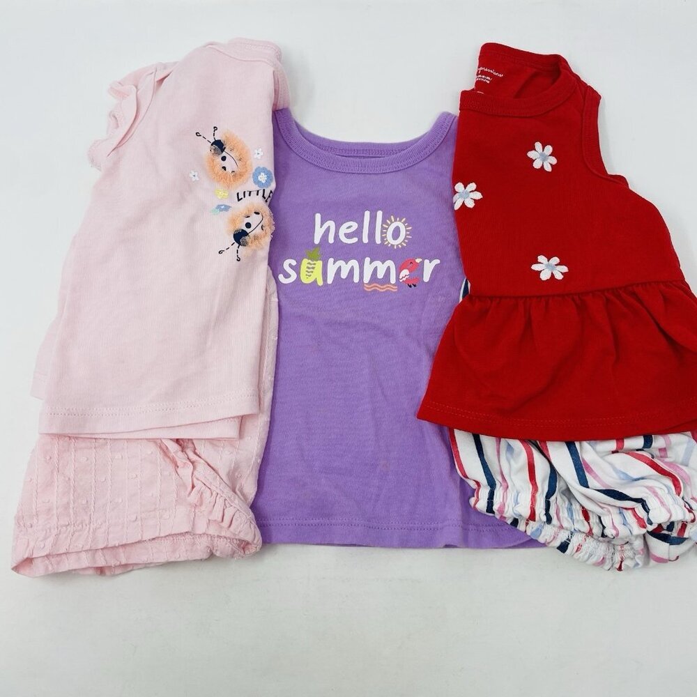 First Impressions Baby Girls 12 Months 5‎ Piece Shorts Tees and Tank Top Set 275